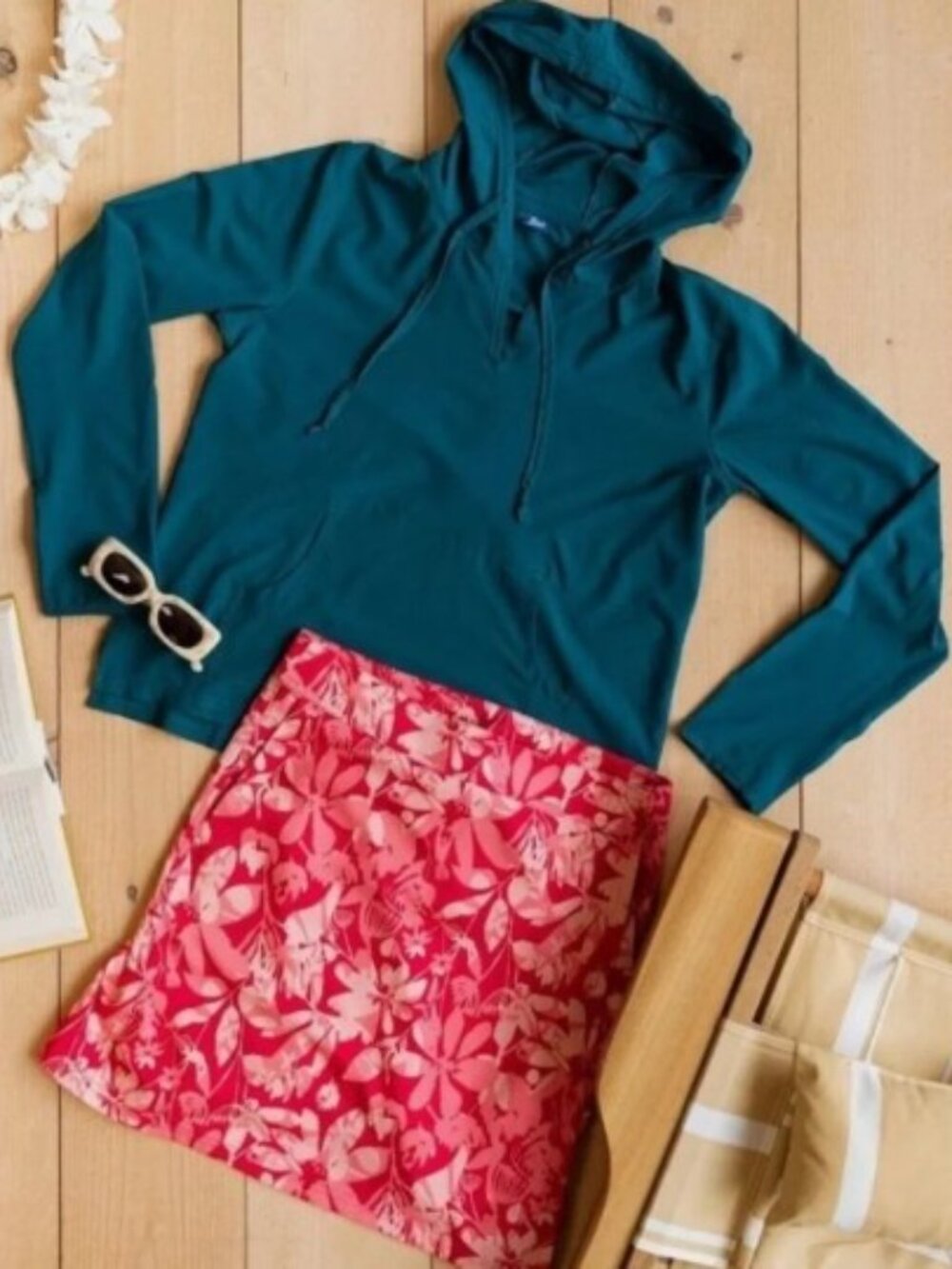 NWT Rip Skirt Hawaii Pink Camo Floral Print. Adjustable Wrap Skirt XL - Picture 5 of 5